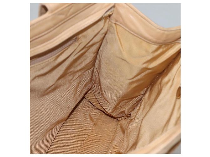 CHANEL Borsa a Spalla Matelassé in Pelle di Pecora Beige Oro CC Auth bs23120 D'oro - vista 19