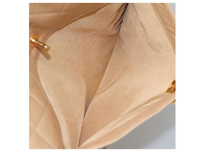 CHANEL Borsa a Spalla Matelassé in Pelle di Pecora Beige Oro CC Auth bs23120 D'oro - vista 23