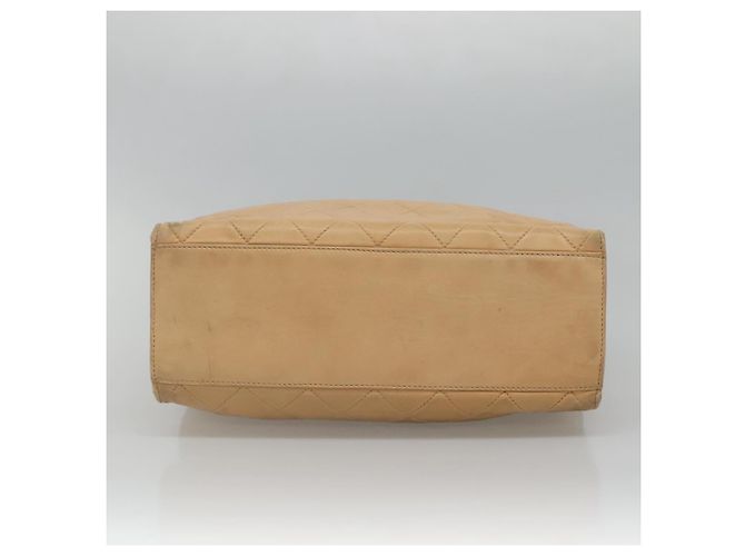 CHANEL Borsa a Spalla Matelassé in Pelle di Pecora Beige Oro CC Auth bs23120 D'oro - vista 5