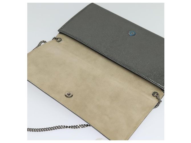Borsa a spalla in pelle Jimmy Choo Chain Silver Auth sw147 Argento - vista 10