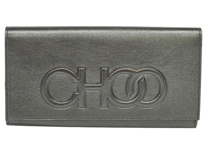 Borsa a spalla in pelle Jimmy Choo Chain Silver Auth sw147 Argento - vista 13