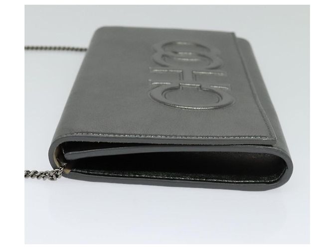 Borsa a spalla in pelle Jimmy Choo Chain Silver Auth sw147 Argento - vista 3