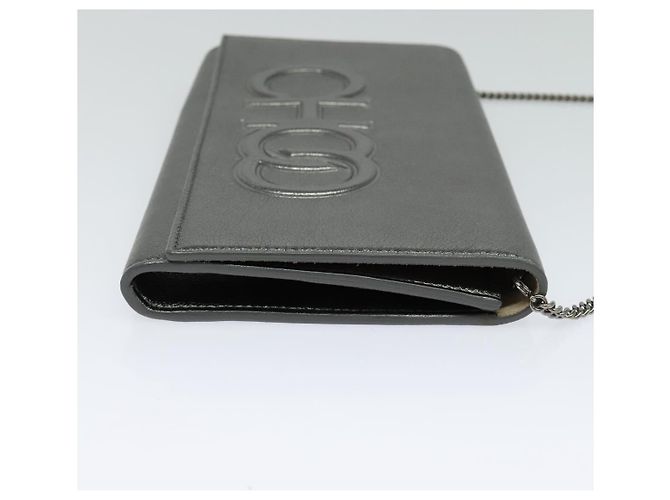 Borsa a spalla in pelle Jimmy Choo Chain Silver Auth sw147 Argento - vista 4