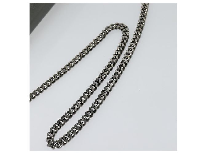 Borsa a spalla in pelle Jimmy Choo Chain Silver Auth sw147 Argento - vista 7