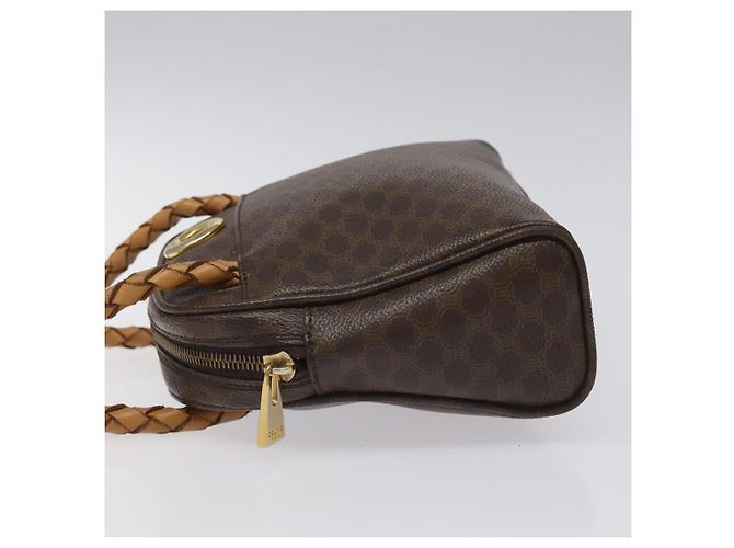 Céline Sac à main en toile Macadam CELINE en cuir PVC marron Auth EC224 - vue 4