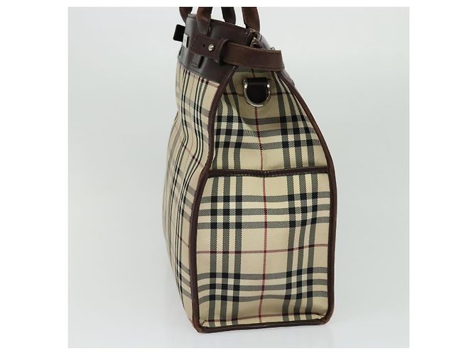 Borsa a mano Burberry Nova Check in tela 2 vie beige Auth sw128 - vista 4
