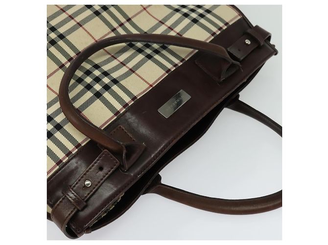 Borsa a mano Burberry Nova Check in tela 2 vie beige Auth sw128 - vista 6