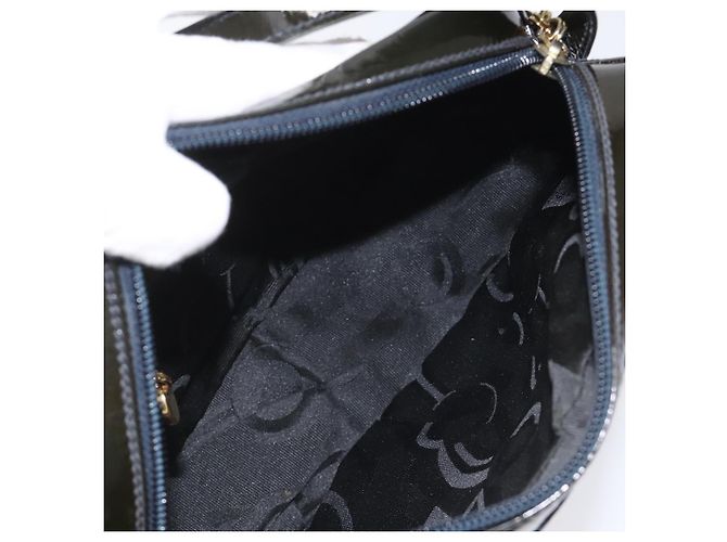 Borsa a spalla Vala Salvatore Ferragamo in pelle verniciata nera e oro Auth bs23082 Nero D'oro - vista 11