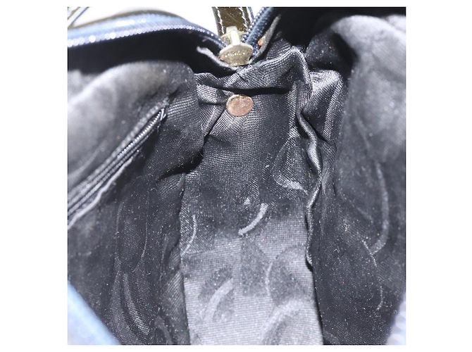 Borsa a spalla Vala Salvatore Ferragamo in pelle verniciata nera e oro Auth bs23082 Nero D'oro - vista 20