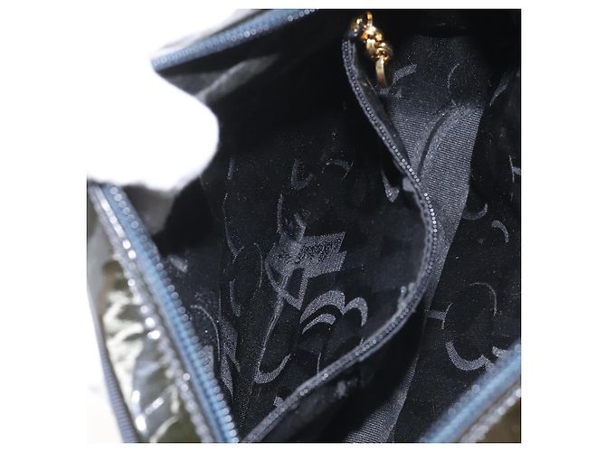 Borsa a spalla Vala Salvatore Ferragamo in pelle verniciata nera e oro Auth bs23082 Nero D'oro - vista 22