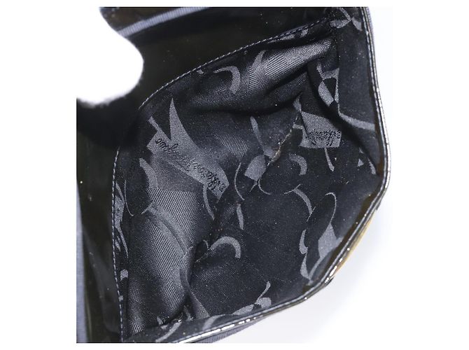 Borsa a spalla Vala Salvatore Ferragamo in pelle verniciata nera e oro Auth bs23082 Nero D'oro - vista 23