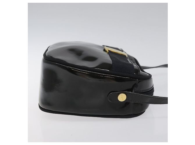 Borsa a spalla Vala Salvatore Ferragamo in pelle verniciata nera e oro Auth bs23082 Nero D'oro - vista 3