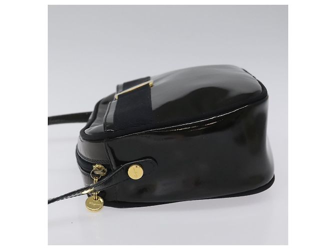 Borsa a spalla Vala Salvatore Ferragamo in pelle verniciata nera e oro Auth bs23082 Nero D'oro - vista 4