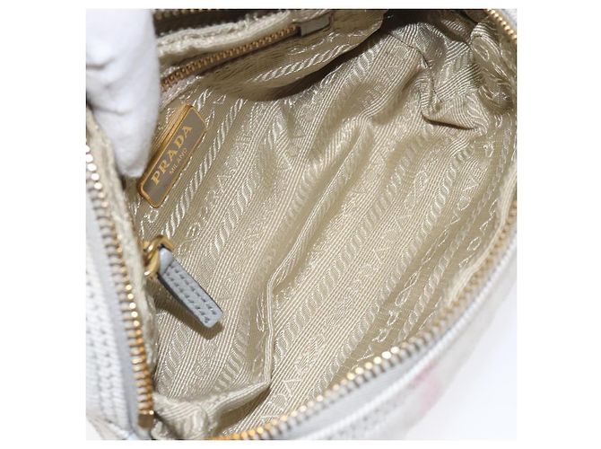 Pochette Prada in tela grigia e dorata Auth ac3649 Marrone D'oro - vista 10