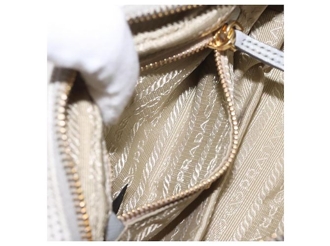Pochette Prada in tela grigia e dorata Auth ac3649 Marrone D'oro - vista 11