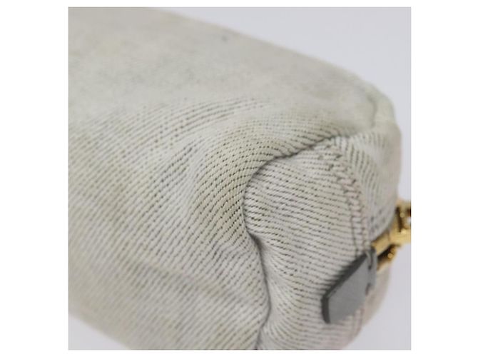 Pochette Prada in tela grigia e dorata Auth ac3649 Marrone D'oro - vista 15