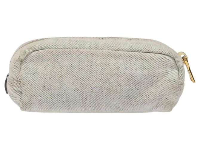 Pochette Prada in tela grigia e dorata Auth ac3649 Marrone D'oro - vista 2