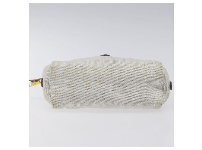 Pochette Prada in tela grigia e dorata Auth ac3649 Marrone D'oro - vista 6
