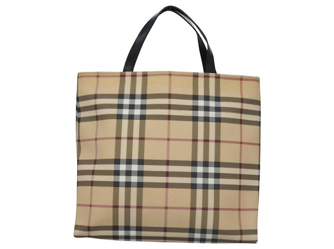 BURBERRY Nova Check Handtasche aus PVC Beige Silber Authentisch bs23486 - Ansicht 13