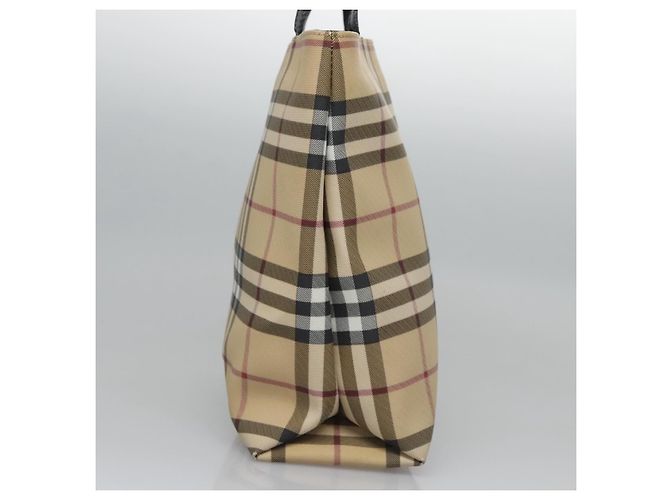 BURBERRY Nova Check Handtasche aus PVC Beige Silber Authentisch bs23486 - Ansicht 4