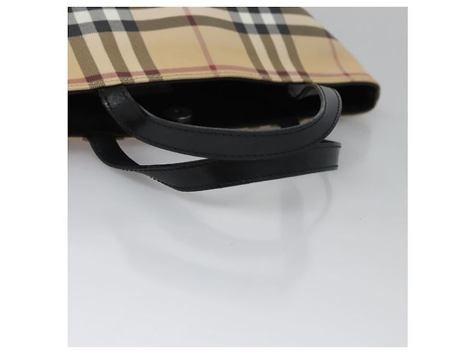 BURBERRY Nova Check Handtasche aus PVC Beige Silber Authentisch bs23486 - Ansicht 7