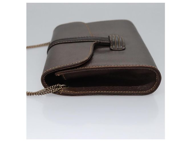 Borsa a spalla BALLY in pelle marrone dorato Auth bs22953 D'oro - vista 4