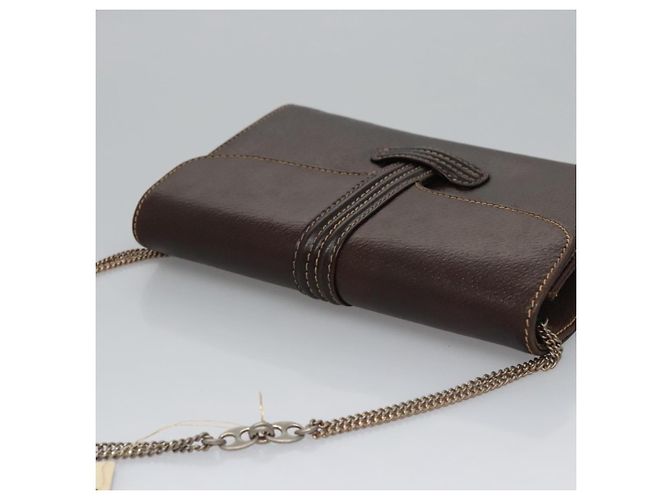Borsa a spalla BALLY in pelle marrone dorato Auth bs22953 D'oro - vista 6