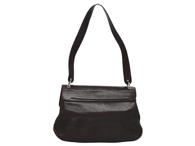 Salvatore Ferragamo Shoulder Bag Leather Brown Silver Auth bs23091 Silvery - view 2