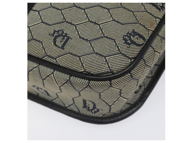 Borsa a spalla in tela a nido d'ape Christian Dior oro navy Auth EC396 D'oro Blu navy - vista 15