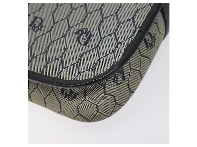 Borsa a spalla in tela a nido d'ape Christian Dior oro navy Auth EC396 D'oro Blu navy - vista 16