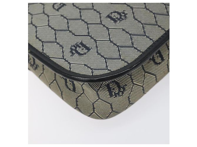 Borsa a spalla in tela a nido d'ape Christian Dior oro navy Auth EC396 D'oro Blu navy - vista 17