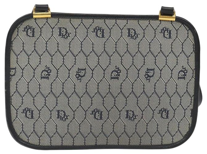 Borsa a spalla in tela a nido d'ape Christian Dior oro navy Auth EC396 D'oro Blu navy - vista 2
