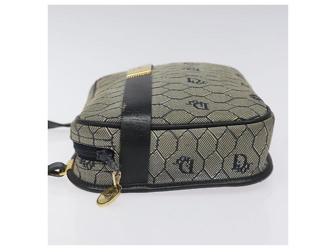 Borsa a spalla in tela a nido d'ape Christian Dior oro navy Auth EC396 D'oro Blu navy - vista 4