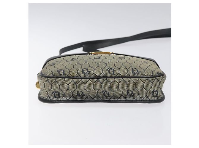 Borsa a spalla in tela a nido d'ape Christian Dior oro navy Auth EC396 D'oro Blu navy - vista 5