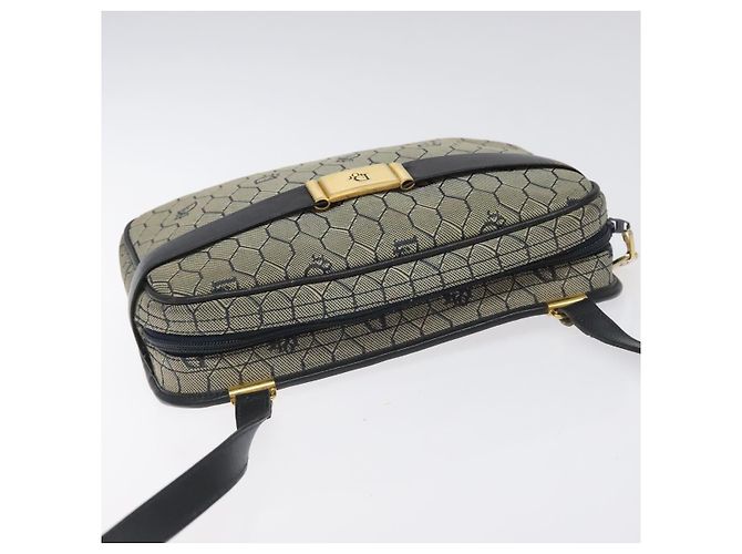 Borsa a spalla in tela a nido d'ape Christian Dior oro navy Auth EC396 D'oro Blu navy - vista 6