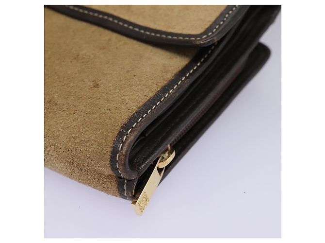 LOEWE Anagram Borsa a Spalla in Pelle Suede Beige Marrone Oro Auth bs23167 D'oro - vista 15