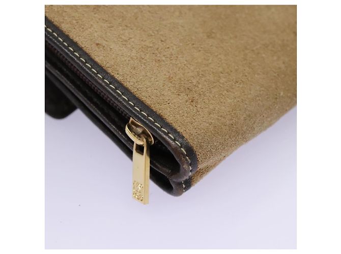 LOEWE Anagram Borsa a Spalla in Pelle Suede Beige Marrone Oro Auth bs23167 D'oro - vista 16
