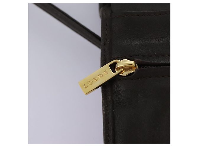 LOEWE Anagram Borsa a Spalla in Pelle Suede Beige Marrone Oro Auth bs23167 D'oro - vista 23