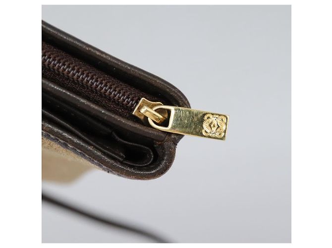 LOEWE Anagram Borsa a Spalla in Pelle Suede Beige Marrone Oro Auth bs23167 D'oro - vista 27