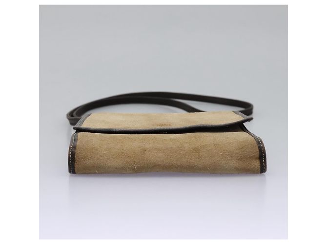 LOEWE Anagram Borsa a Spalla in Pelle Suede Beige Marrone Oro Auth bs23167 D'oro - vista 5