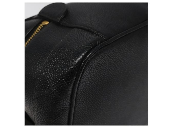 CHANEL Bicolore Vanity Hand Bag Caviar Skin Black CC Auth yb789 - view 17