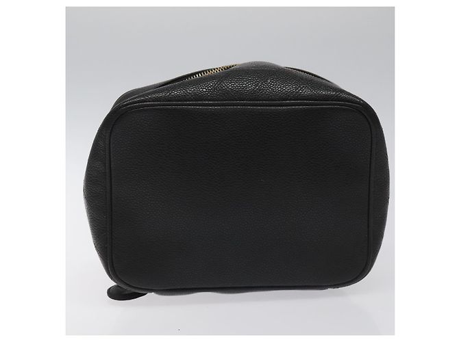 CHANEL Bicolore Vanity Hand Bag Caviar Skin Black CC Auth yb789 - view 5