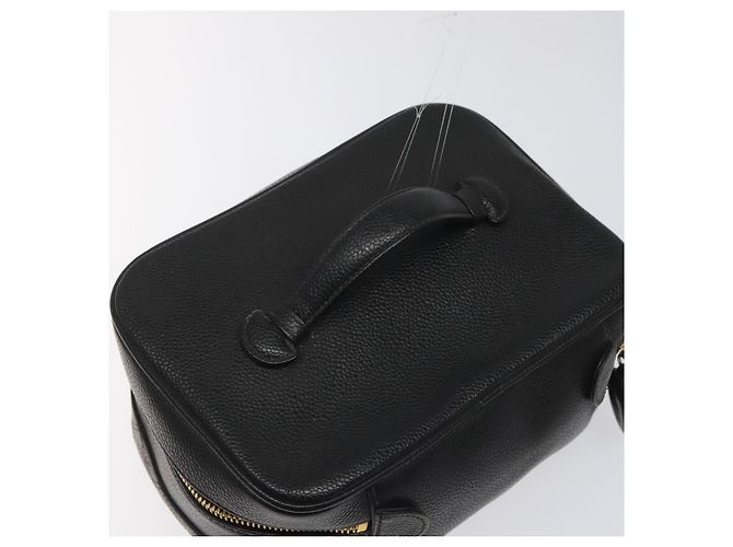 CHANEL Bicolore Vanity Hand Bag Caviar Skin Black CC Auth yb789 - view 6
