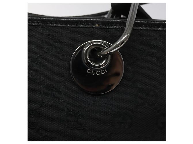 Borsa tote in tela GG Gucci Nera Argento 120840 Auth nb060 Nero - vista 10