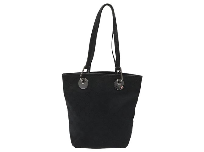 Borsa tote in tela GG Gucci Nera Argento 120840 Auth nb060 Nero - vista 13
