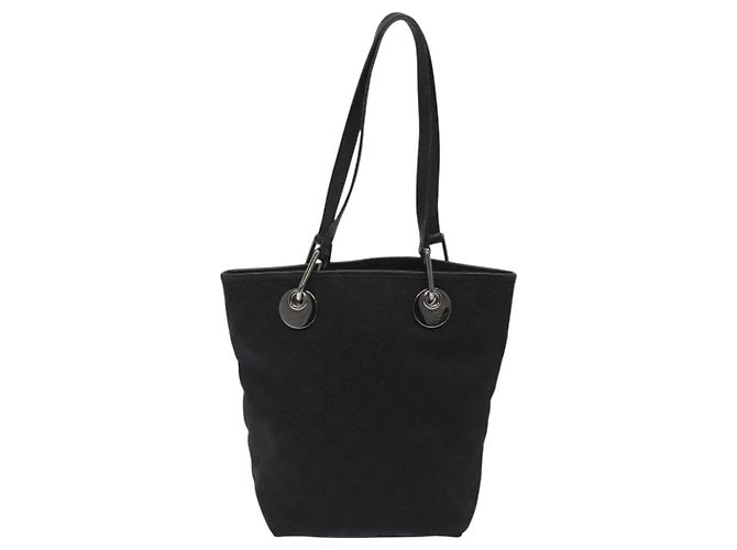 Borsa tote in tela GG Gucci Nera Argento 120840 Auth nb060 Nero - vista 2