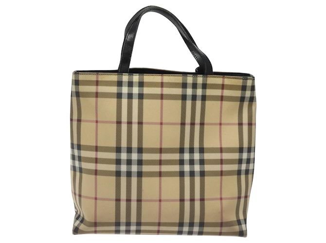 BURBERRY Nova Check Handtasche aus PVC Beige Auth EC273 - Ansicht 2