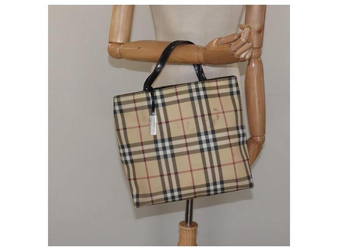 BURBERRY Nova Check Handtasche aus PVC Beige Auth EC273 - Ansicht 20