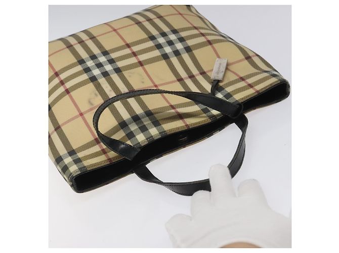 BURBERRY Nova Check Handtasche aus PVC Beige Auth EC273 - Ansicht 6