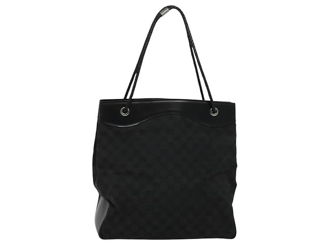 Bolsa tote em canvas GG Gucci preta 109141 Auth nb078 Preto - vista 13
